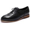 imageMona flying Wingtip Oxfords for Women Laceup Leather Shoes for LadiesBlack