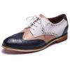 imageMona flying Womens Comfortable Multicolored Wingtip Oxfords Brogue Laceup Leather Shoes for Womens LadiesBluedusty Pinkoffwhite