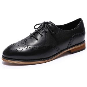 imageMona flying Wingtip Oxfords for Women Laceup Leather Shoes for LadiesBlack