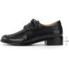 imageMona flying Womens Classic Leather Derby Oxfords Round Toe Lace up Flat Office Work Shoes for LadiesBlack