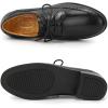imageMona flying Womens Classic Leather Derby Oxfords Round Toe Lace up Flat Office Work Shoes for LadiesBlack