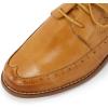 imageMona flying Womens Classic Leather Derby Oxfords Round Toe Lace up Flat Office Work Shoes for LadiesBrown