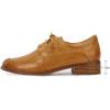 imageMona flying Womens Classic Leather Derby Oxfords Round Toe Lace up Flat Office Work Shoes for LadiesBrown