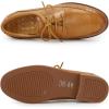 imageMona flying Womens Classic Leather Derby Oxfords Round Toe Lace up Flat Office Work Shoes for LadiesBrown