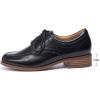 imageMona flying Womens Classic Leather Derby Oxfords Round Toe Lace up Flat Office Work Shoes for LadiesDark Black