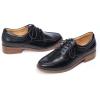 imageMona flying Womens Classic Leather Derby Oxfords Round Toe Lace up Flat Office Work Shoes for LadiesDark Black