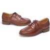 imageMona flying Womens Classic Leather Derby Oxfords Round Toe Lace up Flat Office Work Shoes for LadiesRustred