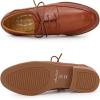 imageMona flying Womens Classic Leather Derby Oxfords Round Toe Lace up Flat Office Work Shoes for LadiesRusty Red