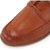 imageMona flying Womens Classic Leather Derby Oxfords Round Toe Lace up Flat Office Work Shoes for LadiesRusty Red