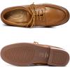 imageMona flying Womens Classic Leather Derby Oxfords Round Toe Lace up Flat Office Work Shoes for LadiesTan