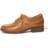 imageMona flying Womens Classic Leather Derby Oxfords Round Toe Lace up Flat Office Work Shoes for LadiesTan