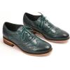 imageMona flying Womens Handcrafted Comfy Wingtip Oxfords Brogue Ladies Lace up Leather ShoesBlackGreen