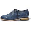imageMona flying Womens Handcrafted Comfy Wingtip Oxfords Brogue Ladies Lace up Leather ShoesBlue