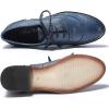 imageMona flying Womens Handcrafted Comfy Wingtip Oxfords Brogue Ladies Lace up Leather ShoesBlue