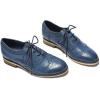 imageMona flying Womens Handcrafted Comfy Wingtip Oxfords Brogue Ladies Lace up Leather ShoesBlue