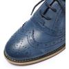 imageMona flying Womens Handcrafted Comfy Wingtip Oxfords Brogue Ladies Lace up Leather ShoesBlue
