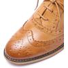 imageMona flying Womens Handcrafted Comfy Wingtip Oxfords Brogue Ladies Lace up Leather ShoesBrown