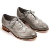 imageMona flying Womens Handcrafted Comfy Wingtip Oxfords Brogue Ladies Lace up Leather ShoesGrayish