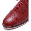 imageMona flying Womens Handcrafted Comfy Wingtip Oxfords Brogue Ladies Lace up Leather ShoesRed