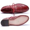 imageMona flying Womens Handcrafted Comfy Wingtip Oxfords Brogue Ladies Lace up Leather ShoesRed