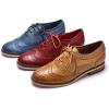 imageMona flying Womens Handcrafted Comfy Wingtip Oxfords Brogue Ladies Lace up Leather ShoesRed