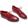imageMona flying Womens Handcrafted Comfy Wingtip Oxfords Brogue Ladies Lace up Leather ShoesRed