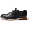 imageMona flying Womens Handcrafted Wingtip Oxfords Brogue Vintage Lace up Leather Shoes for LadiesBlack