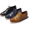 imageMona flying Womens Handcrafted Wingtip Oxfords Brogue Vintage Lace up Leather Shoes for LadiesBlack