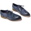 imageMona flying Womens Handcrafted Wingtip Oxfords Brogue Vintage Lace up Leather Shoes for LadiesBlue