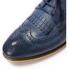 imageMona flying Womens Handcrafted Wingtip Oxfords Brogue Vintage Lace up Leather Shoes for LadiesBlue