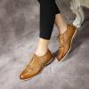 imageMona flying Womens Handcrafted Wingtip Oxfords Brogue Vintage Lace up Leather Shoes for LadiesBrown