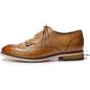 imageMona flying Womens Handcrafted Wingtip Oxfords Brogue Vintage Lace up Leather Shoes for LadiesBrown