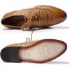 imageMona flying Womens Handcrafted Wingtip Oxfords Brogue Vintage Lace up Leather Shoes for LadiesBrown