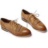 imageMona flying Womens Handcrafted Wingtip Oxfords Brogue Vintage Lace up Leather Shoes for LadiesBrown