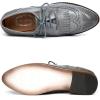 imageMona flying Womens Handcrafted Wingtip Oxfords Brogue Vintage Lace up Leather Shoes for LadiesLight Grey Green