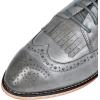 imageMona flying Womens Handcrafted Wingtip Oxfords Brogue Vintage Lace up Leather Shoes for LadiesLight Grey Green