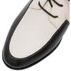 imageMona flying Womens Handmade Dress Oxfords Derby Comfortable Lace up Leather Flat Office Work Shoes for LadiesBlackoffwhite