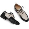 imageMona flying Womens Handmade Dress Oxfords Derby Comfortable Lace up Leather Flat Office Work Shoes for LadiesBlackoffwhite