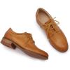imageMona flying Womens Handmade Dress Oxfords Derby Comfortable Lace up Leather Flat Office Work Shoes for LadiesBrown