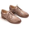 imageMona flying Womens Handmade Dress Oxfords Derby Comfortable Lace up Leather Flat Office Work Shoes for LadiesDark Brown