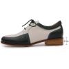imageMona flying Womens Handmade Dress Oxfords Derby Comfortable Lace up Leather Flat Office Work Shoes for LadiesDark Greenoffwhite