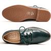 imageMona flying Womens Handmade Dress Oxfords Derby Comfortable Lace up Leather Flat Office Work Shoes for LadiesGreen