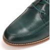 imageMona flying Womens Handmade Dress Oxfords Derby Comfortable Lace up Leather Flat Office Work Shoes for LadiesGreen