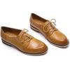 imageMona flying Womens Handmade Dress Oxfords Derby Comfy Lace up Leather Shoes for LadiesBrown