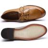 imageMona flying Womens Handmade Dress Oxfords Derby Comfy Lace up Leather Shoes for LadiesBrown