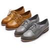 imageMona flying Womens Handmade Dress Oxfords Derby Comfy Lace up Leather Shoes for LadiesBrown