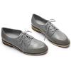 imageMona flying Womens Handmade Dress Oxfords Derby Comfy Lace up Leather Shoes for LadiesGrey