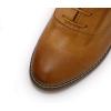 imageMona flying Womens Leather Mid Chunky Heel Oxfords Lace up Dress Pumps Shoes for LadiesBrown