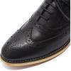 imageMona flying Womens Leather Perforated Laceup Oxfords Brogue Wingtip Shoes for Ladies WomenBlack