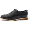 imageMona flying Womens Leather Perforated Laceup Oxfords Brogue Wingtip Shoes for Ladies WomenBlack